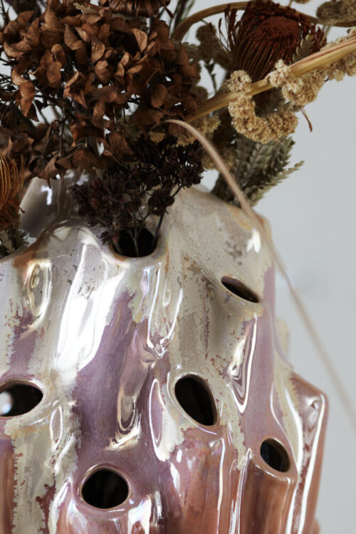 Styling photo of Lava Vase in rose close up