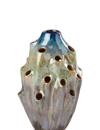 Packshot af lille lava vase i blå